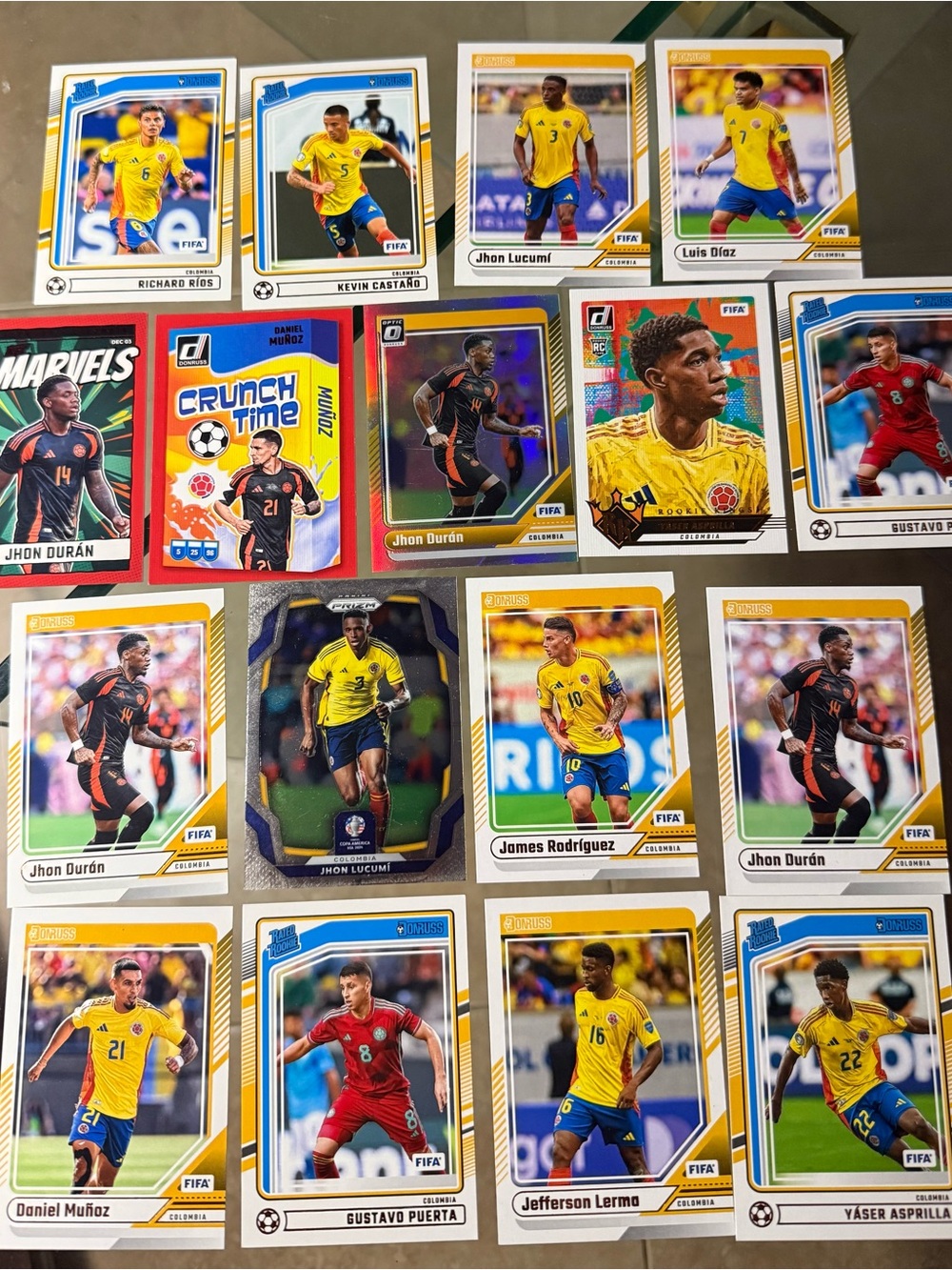 Panini Colombia Soccer Trading Cards - Yellow Team Kit